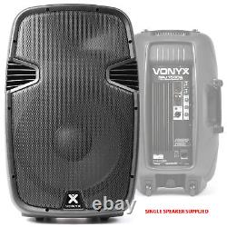 Pair Active Powered 15 Inch DJ Disco PA Speaker System Vonyx SPJ1500A 1600W Max