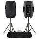 Pair Active Powered PA Speaker System StandsVonyx AP1500A 15 1600W UK Stock