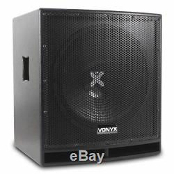 Pair Active Powered RS-12 DJ PA Speakers with 15 Bass Bin Subwoofer2000w Peak