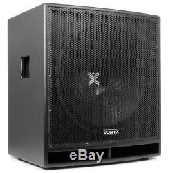 Pair Active Powered RS-15 DJ PA Speakers with 18 Bass Bin Subwoofer2800w Peak