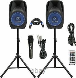Pair Alphasonik All-in-one 12 Powered 1500W PRO DJ Amplified Loud Speakers