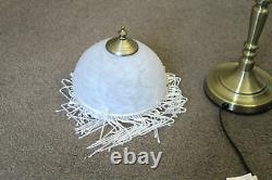 Pair Art Deco Tasselled Lamps Mottled Glass Touch Activated Spares Repair Beaded