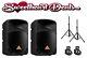 Pair Behringer B108D 8 300W 2-way Powered PA Speakers with Stands Cables DJ