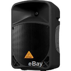 Pair Behringer B108D 8 300W 2-way Powered PA Speakers with Stands Cables DJ
