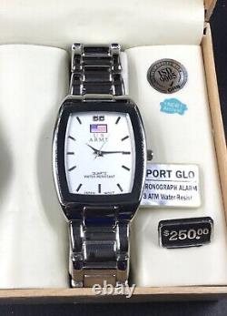 Pair Charles Raymond Chronograph Quartz Water Resistant Wristwatch In Box Sport