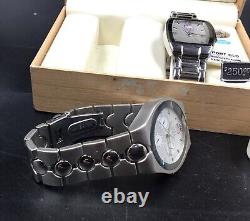 Pair Charles Raymond Chronograph Quartz Water Resistant Wristwatch In Box Sport