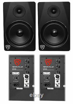 Pair DPM8B 8 2-Way 300W Active Powered Studio Black Audio Monitor Speaker