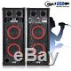 Pair Double 8 Active Powered Bluetooth Speakers USB PA House Party Home Karaoke