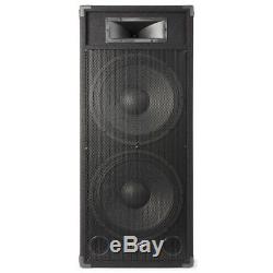 Pair Dual 15 Active Powered DJ Speakers System Skytec CSB215 3200W SSC2877