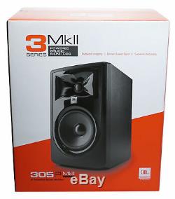 Pair JBL 305P MkII 5 Powered Studio Monitor Monitoring Speakers+29 Stands