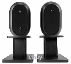 Pair JBL One Series 104 Powered Studio Monitors+8 Black Desktop Speaker Stands