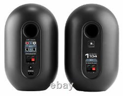 Pair JBL One Series 104 Powered Studio Monitors+8 Black Desktop Speaker Stands