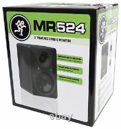 Pair Mackie MR524 5 50 Watt Powered Active Studio Monitor Speakers+37 Stands