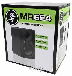 Pair Mackie MR624 6.5 65 Watt Powered Active Studio Monitor Speakers+37 Stands
