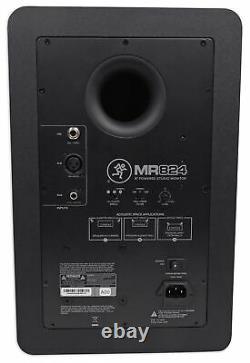 Pair Mackie MR824 8 85 Watt Powered Active Studio Monitor Speakers+37 Stands