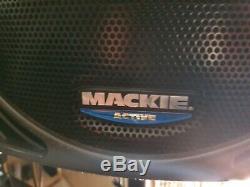 Pair Mackie Srm 450 Powered/active Speakers 2000w Tot. Inc. Mains&xlr Leads+stands