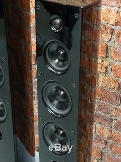 Pair Of Loewe L2A Active Powered Gloss Black Floor Standing Loudspeakers