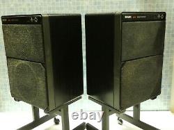 Pair Of Philips 544 Electronic Active Powered Vintage Loudspeakers + Stands