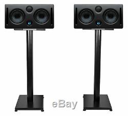 Pair Presonus ERIS E44 85w Active Powered Dual 4 MTM Studio Monitors+29 Stands