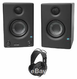 Pair Presonus Eris E3.5 3.5 Powered Studio Monitor Speakers+Studio Headphones