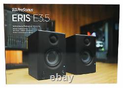Pair Presonus Eris E3.5 3.5 Powered Studio Monitor Speakers+Wall Mount Brackets