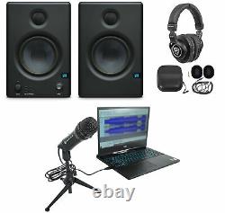 Pair Presonus Eris E4.5 Powered 4.5 Studio Monitors+USB Microphone+Headphones