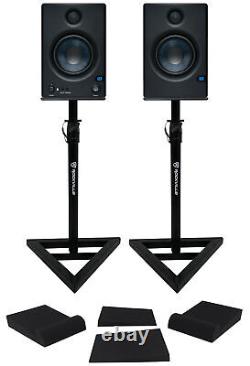 Pair Presonus Eris E5 BT 5 Powered Studio Monitors with Bluetooth+Stands+Pads