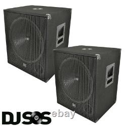 Pair Qtx Qt18sa 18 1000 Watt Active Powered Subwoofer Sub Bass Bin Dj Pa Club