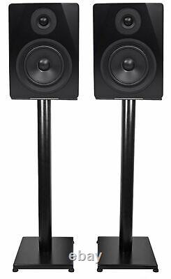 Pair Rockville APM5B 5.25 250w Powered USB Studio Monitor Speakers+29 Stands
