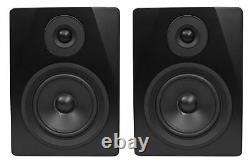 Pair Rockville APM5B 5.25 250w Powered USB Studio Monitor Speakers+29 Stands