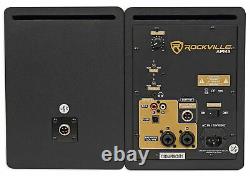 Pair Rockville APM5C 5.25 2-Way 250W Powered USB Studio Monitor Speakers+Pads