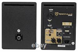 Pair Rockville APM5W 5.25 2-Way 250W Powered USB Studio Monitor Speakers+Pads