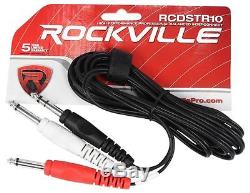Pair Rockville APM6B 6.5 2-Way 350 Watt Powered USB Studio Monitors+Stands+Pads