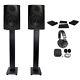 Pair Rockville APM6B 6.5 350W Powered Studio Monitors+Stands+Pads+Headphones