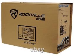 Pair Rockville APM8C 8 500W Powered Studio Monitors+Stands+Pads+Headphones