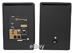 Pair Rockville APM8W 8 2-Way 500 Watt Powered USB Studio Monitor Speakers+Pads