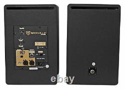 Pair Rockville APM8W 8 2-Way 500 Watt Powered USB Studio Monitors+Stands+Pads