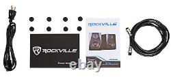 Pair Rockville APM8W 8 500 Watt Powered USB Studio Monitor Speakers+29 Stands
