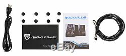 Pair Rockville APM8W 8 500 Watt Powered USB Studio Monitor Speakers+37 Stands