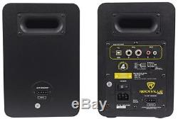 Pair Rockville ASM5 5 200W Powered Studio Monitors+Stands+Pads+Headphones