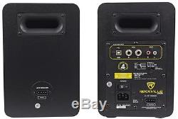 Pair Rockville ASM5 5 2-Way 200W Active/Powered USB Studio Monitors + Stands