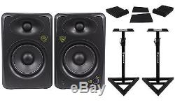 Pair Rockville ASM5 5 Powered USB Studio Monitors + Stands+Foam Isolation Pads