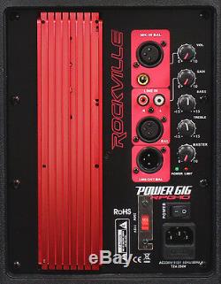 Pair Rockville Power Gig RPG10 10 Powered Active 1200 Watt 2-Way DJ PA Speakers
