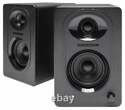 Pair Samson M30 3 Powered Studio Monitor Speakers+Powered 10 Subwoofer Sub