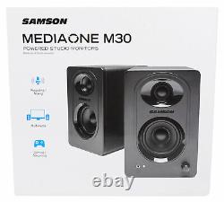 Pair Samson M30 3 Powered Studio Monitor Speakers+Powered 10 Subwoofer Sub