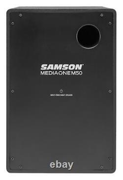 Pair Samson M50 5 Powered Studio Monitors Speakers+Stands+Pads+Headphones