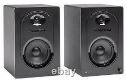 Pair Samson M50 5 Powered Studio Reference Monitors+Speaker Stands+Iso Pads