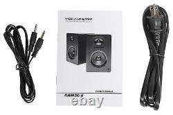 Pair Samson M50 5 Powered Studio Reference Monitors+Speaker Stands+Iso Pads