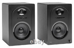 Pair Samson M50 5 Powered Studio Reference Monitors Speakers+Stands+Pads
