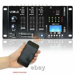Pair Vonyx 12 Active Powered DJ PA Speakers & Bluetooth MP3 SD USB Mixer 1200W